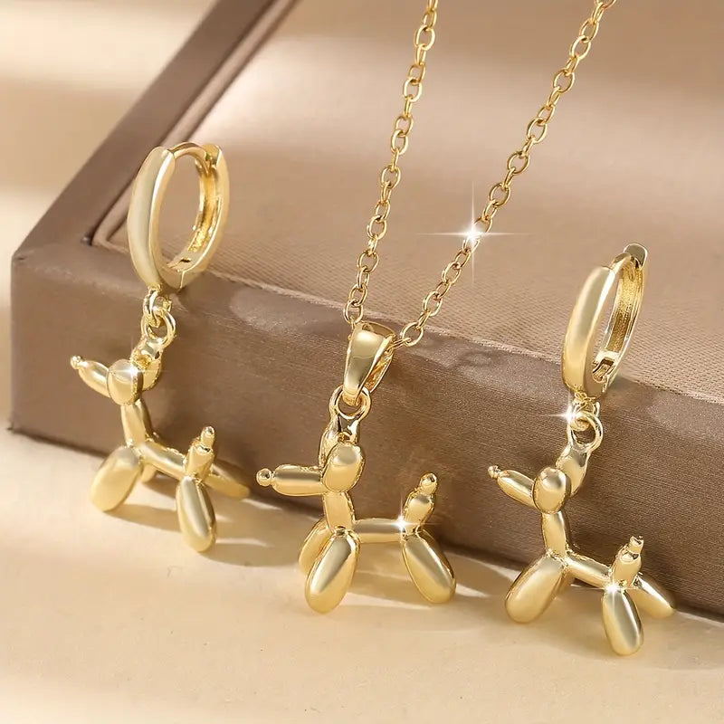 3-teiliges Vintage-Kupfer-Ballon-Hundschmuck-Set